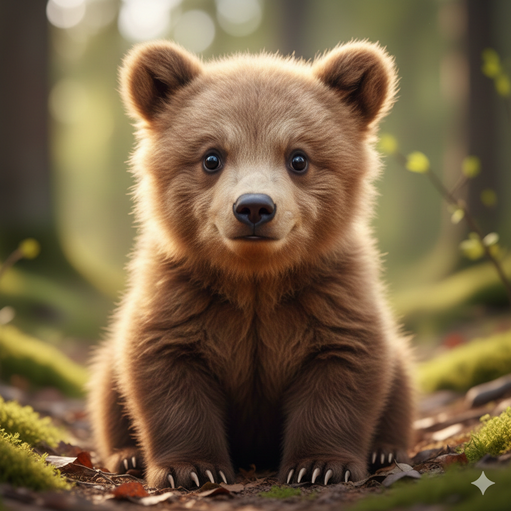 Oso con ojos abiertos